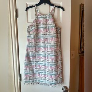 Trina Turk Vibrant Dress with Button Fringe Size 4